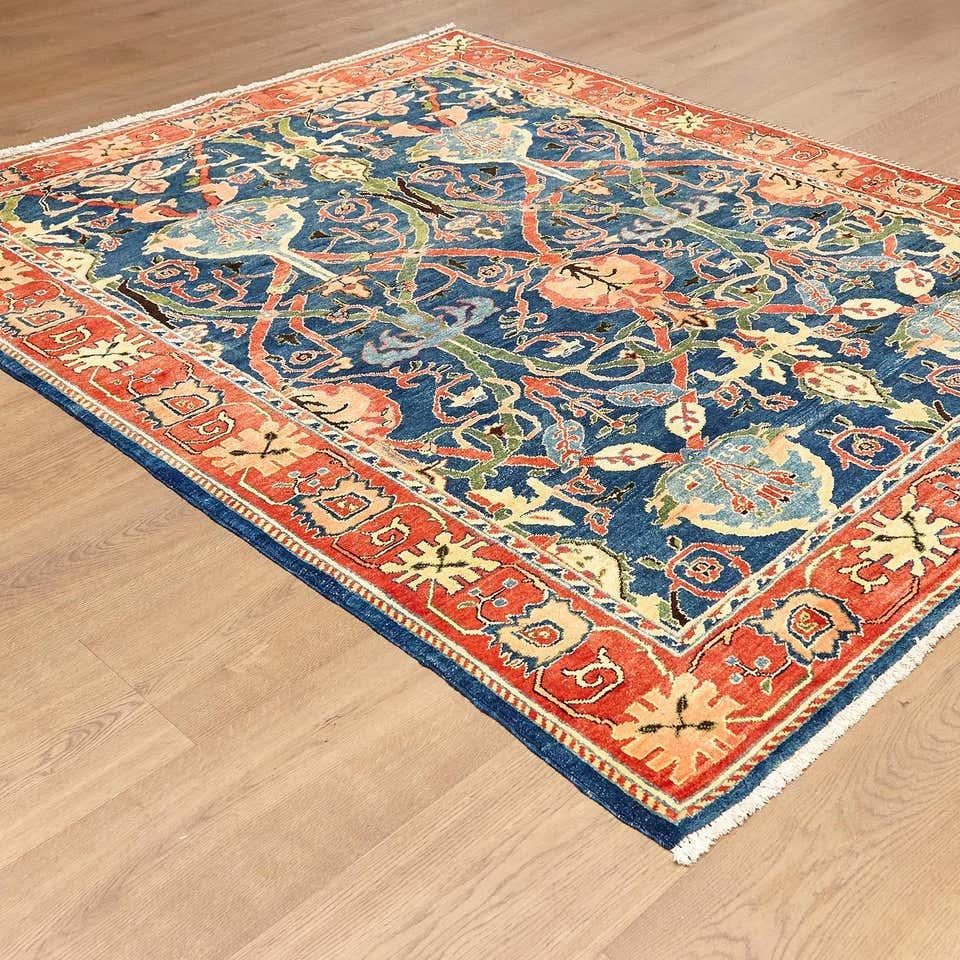 Antique Azeri Arts & Crafts Turkey Hand Knotted Large Rug, 1980 For Sale 8