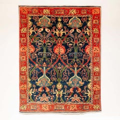 Alfombra antigua azerí Arts & Crafts Turkey Hand Knotted Large, 1980