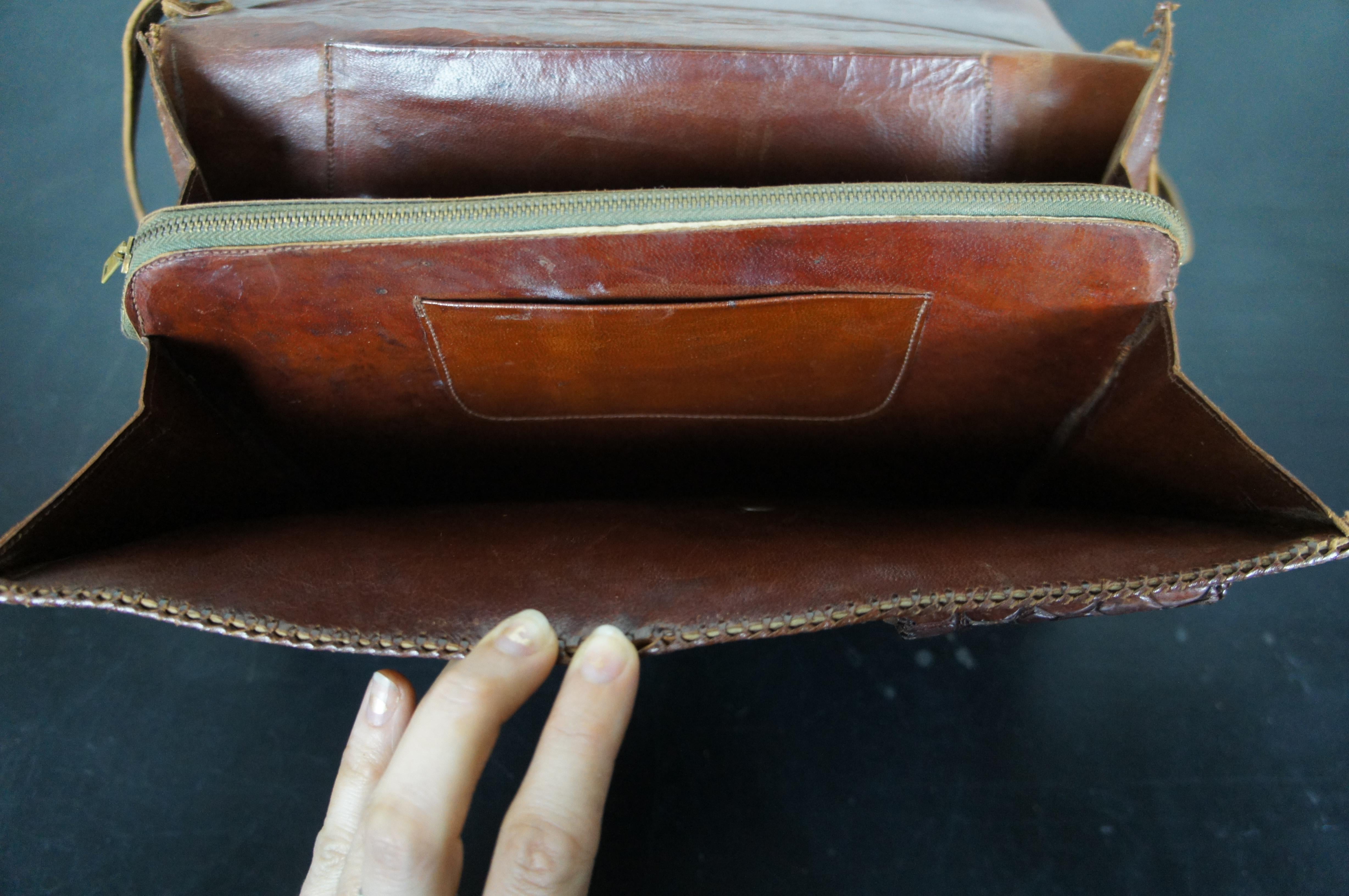 Antique Baby Alligator Leather Taxidermy Hand Purse Shoulder Bag Clutch 12