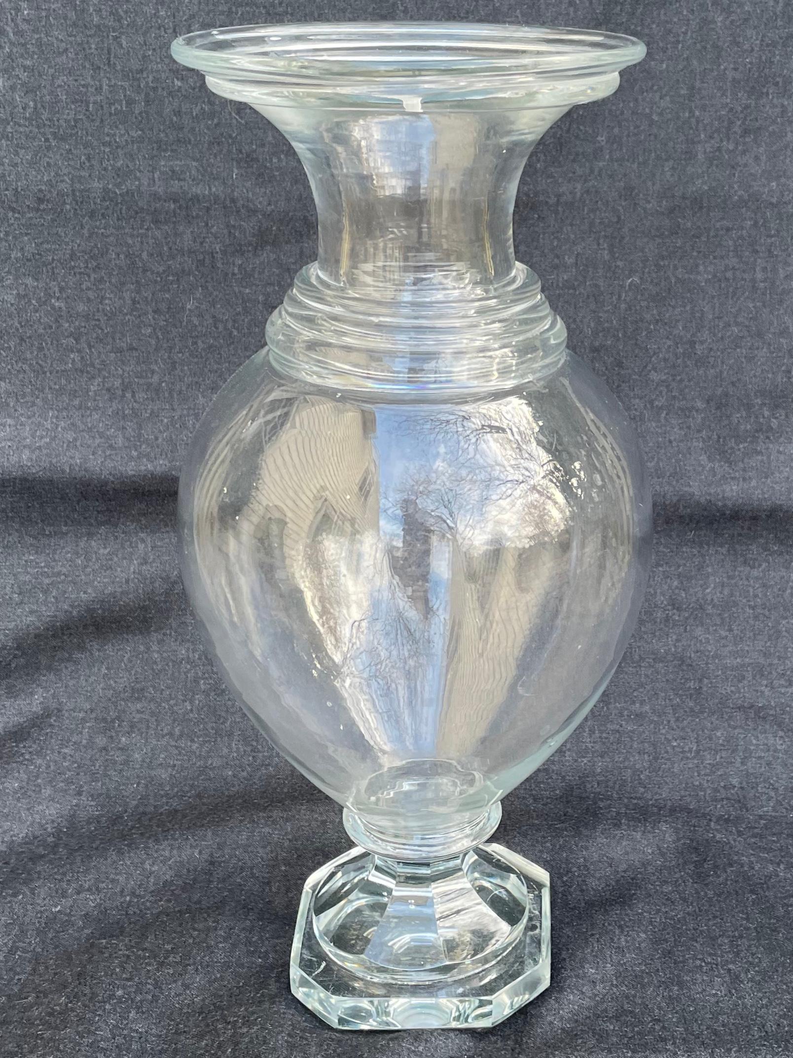 Hand-Crafted Antique Bacarat Crystal Vase For Sale