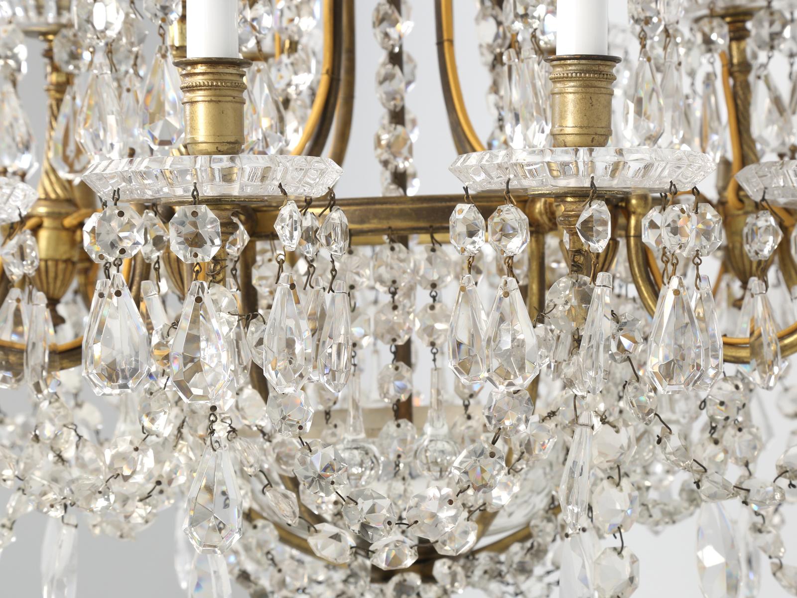 Antique Baccarat Bronze and Crystal Chandelier 1
