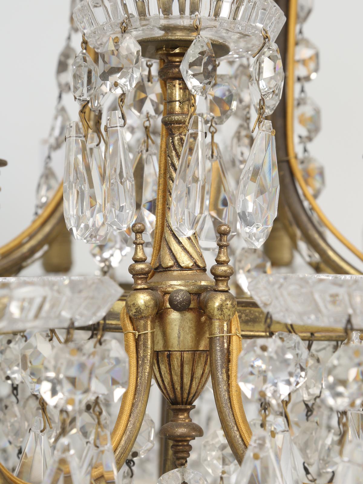 Antique Baccarat Bronze and Crystal Chandelier In Good Condition In Chicago, IL