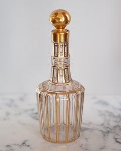 Antique Baccarat 'Cannelures' Gold Gilt Crystal Decanter