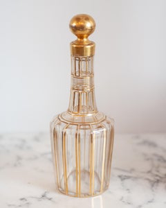 Antique Baccarat 'Cannelures' Gilt Crystal Decanter