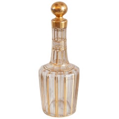 Antique Baccarat 'Cannelures' Gilt Crystal Decanter