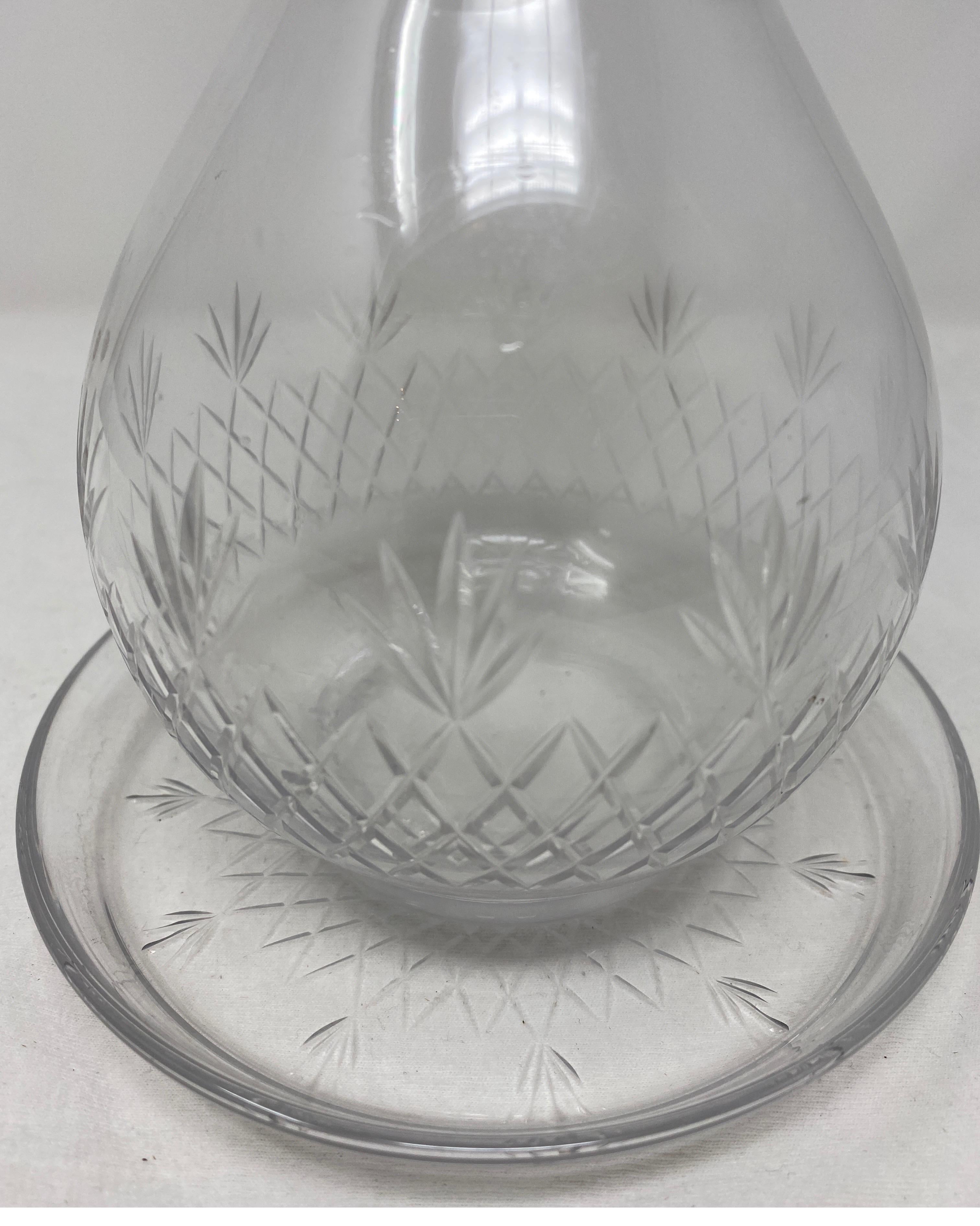 19th Century Antique Baccarat Carafe with Coaster For Sale