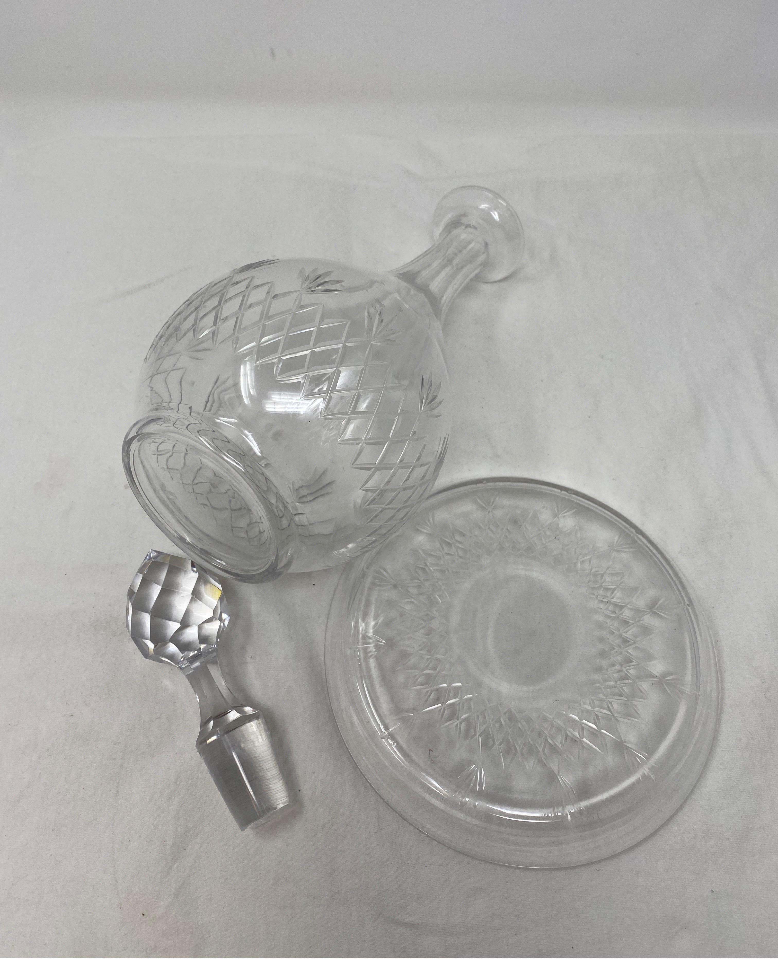 Antique Baccarat Carafe with Coaster For Sale 2