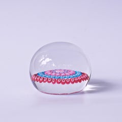 Antique Baccarat Concentric Millefiori Signed Glass Paperweight