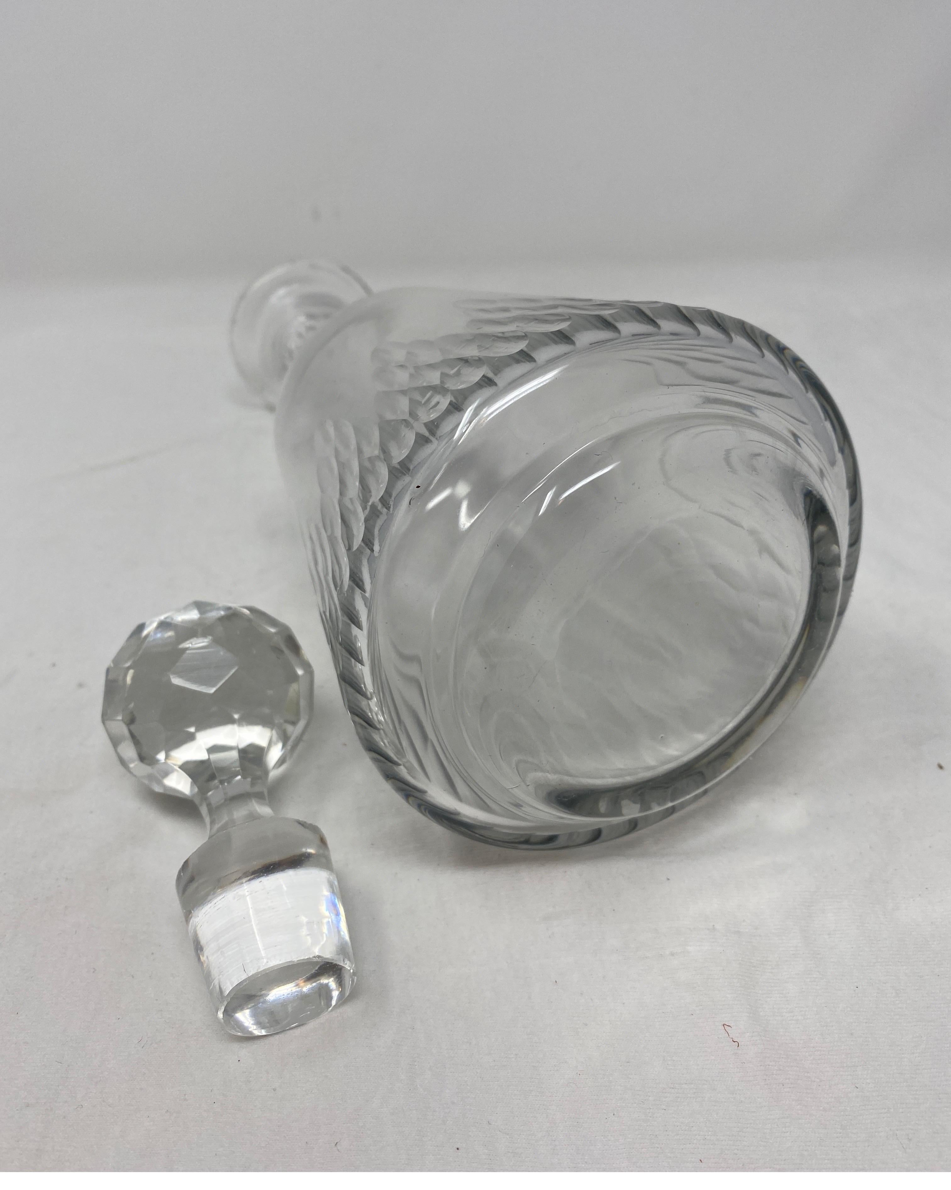 Antique Baccarat Crystal Carafe with Stopper In Good Condition For Sale In Houston, TX