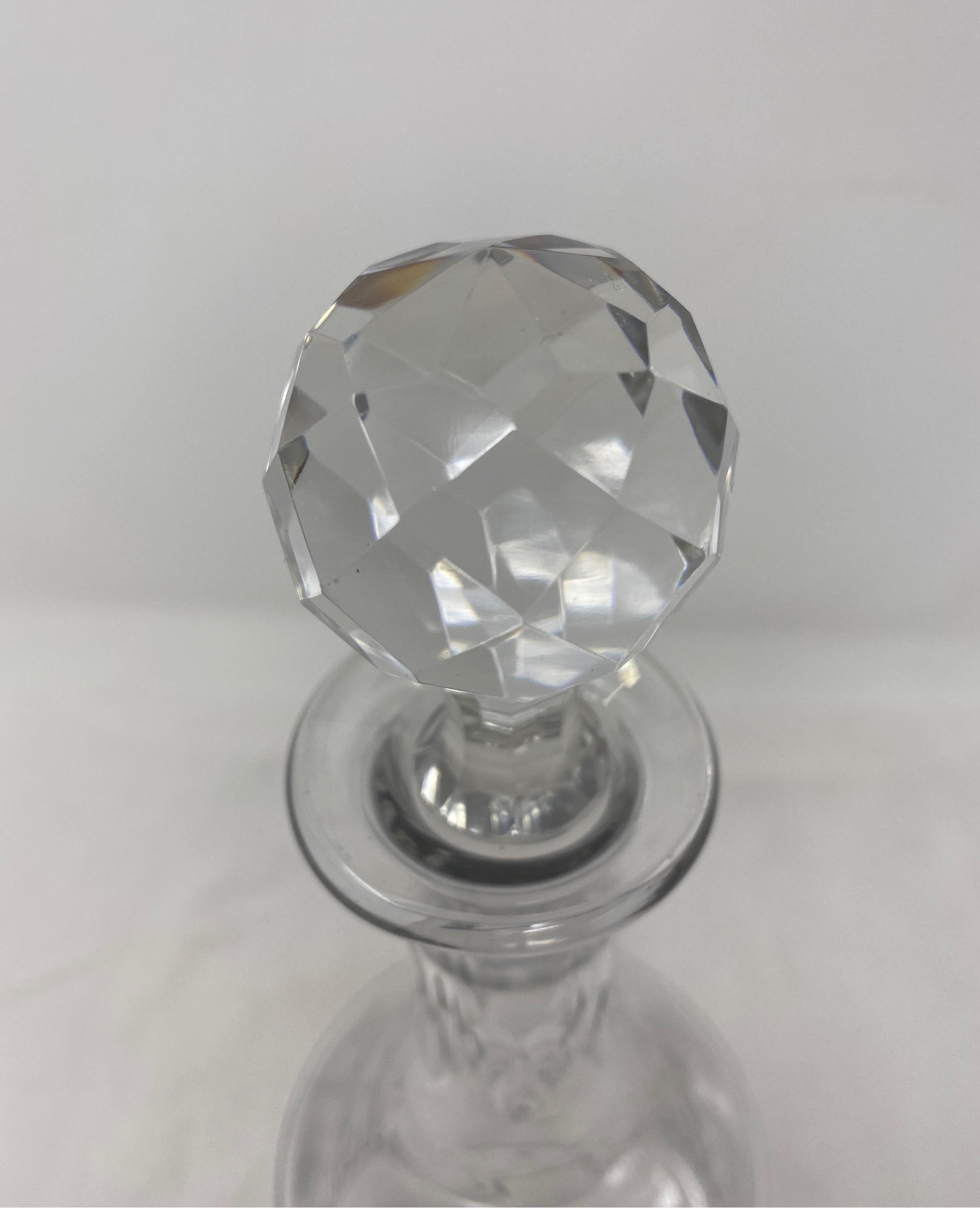 Antique Baccarat crystal decanter with stopper, 19th century.