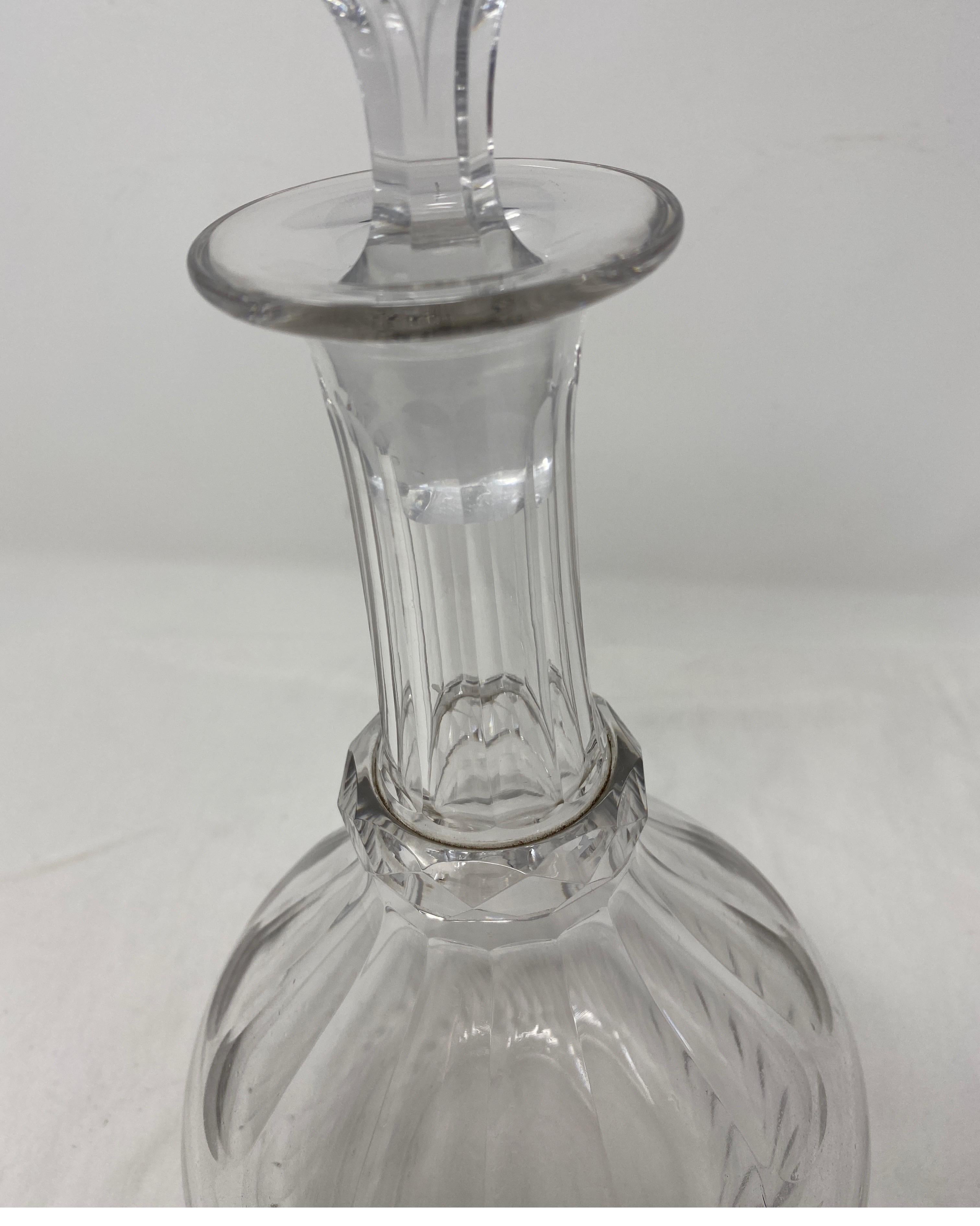 French Antique Baccarat Crystal Decanter with Stopper