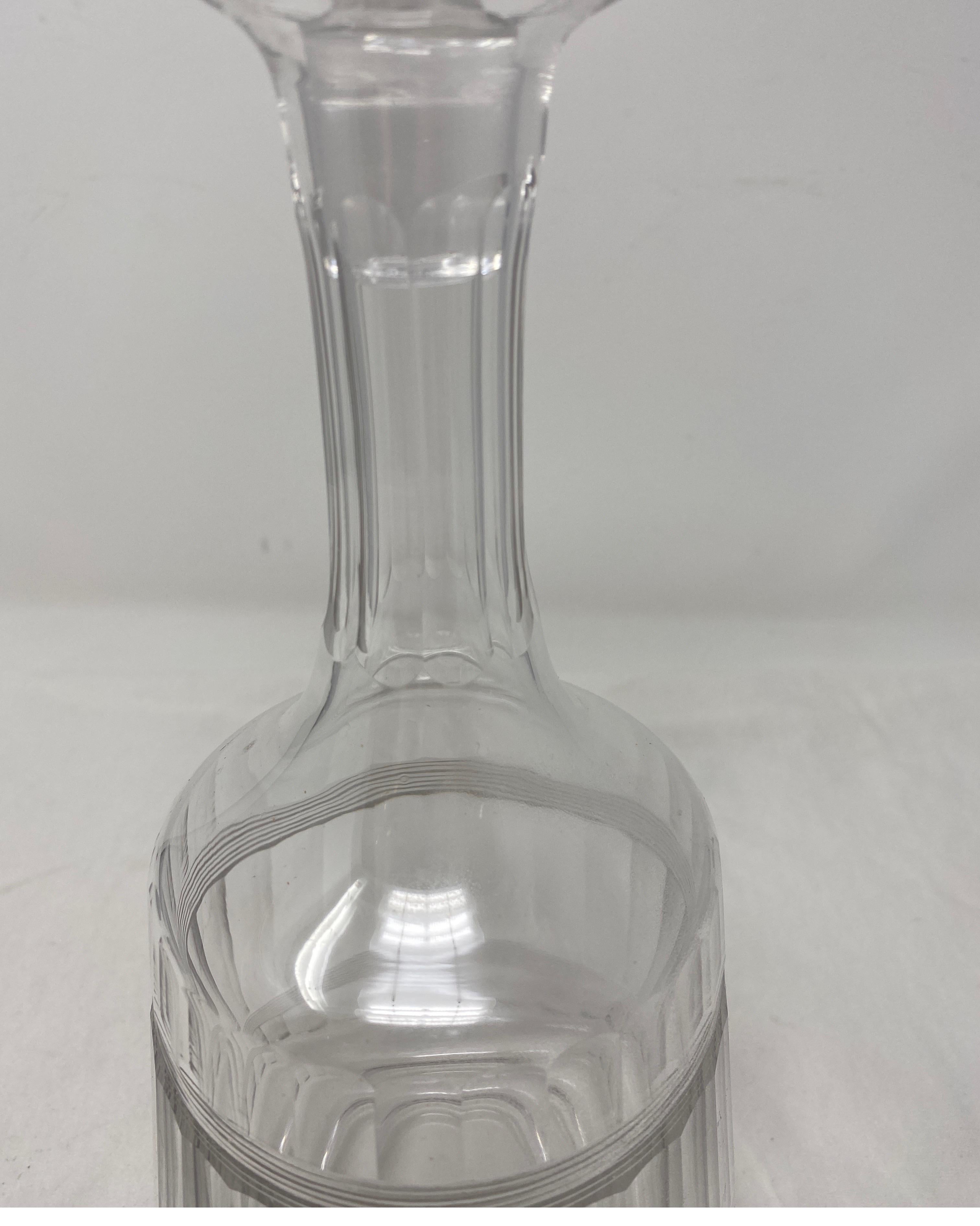 French Antique Baccarat Crystal Decanter with Stopper