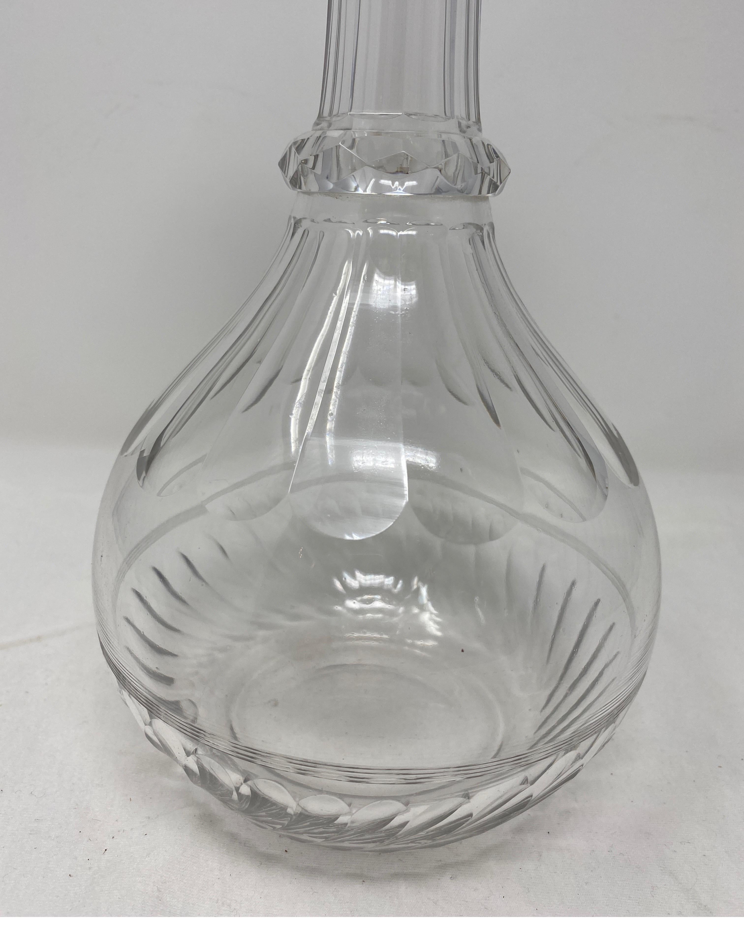 Antique Baccarat Crystal Decanter with Stopper In Good Condition For Sale In Houston, TX