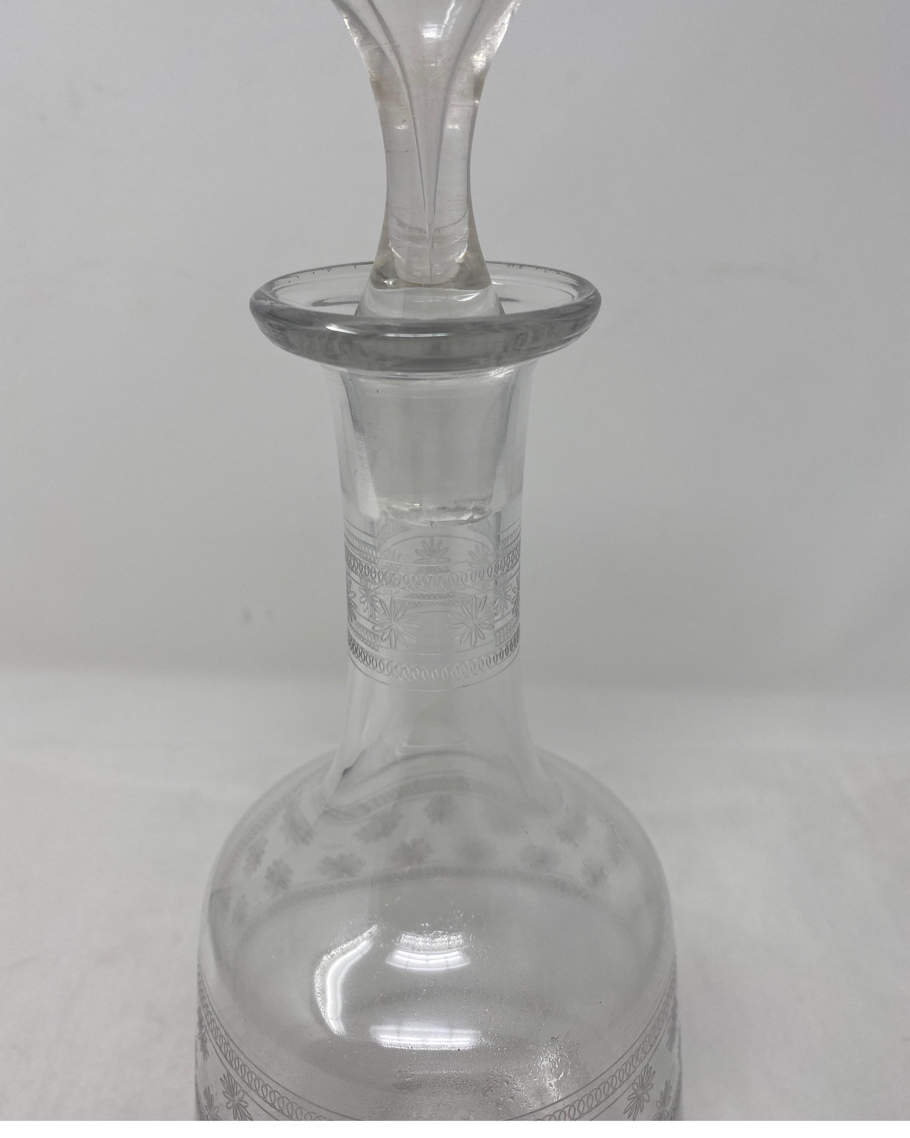 vintage crystal decanter with stopper