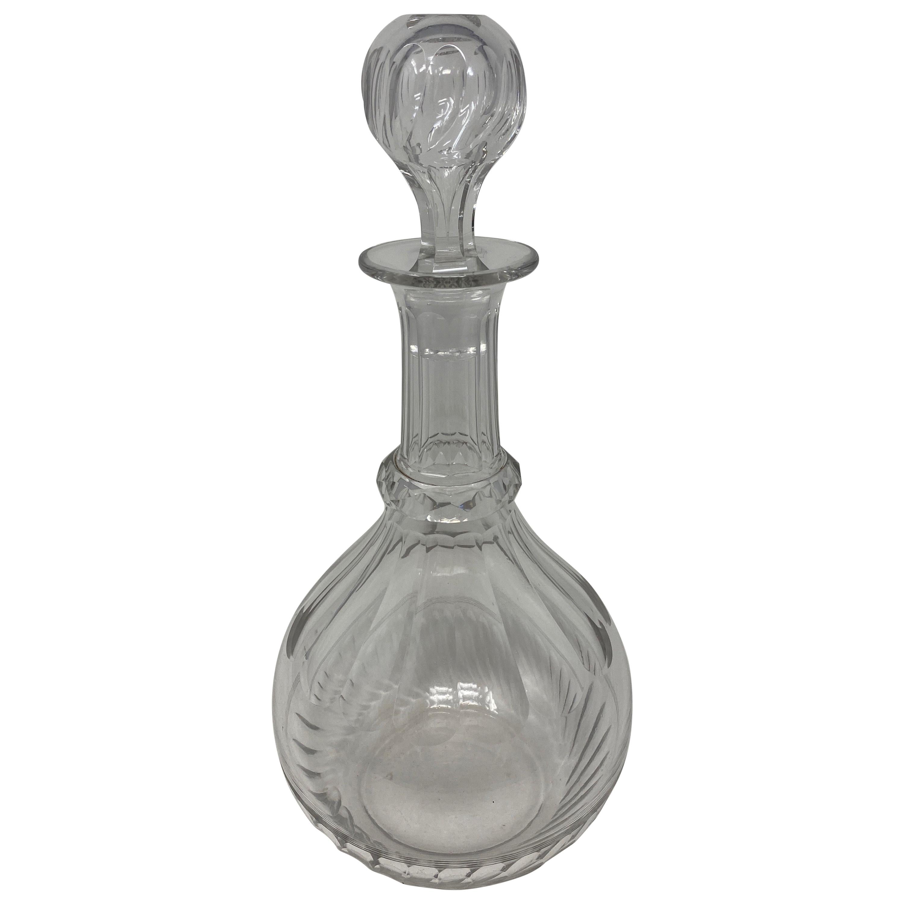 Antique Baccarat Crystal Decanter with Stopper For Sale