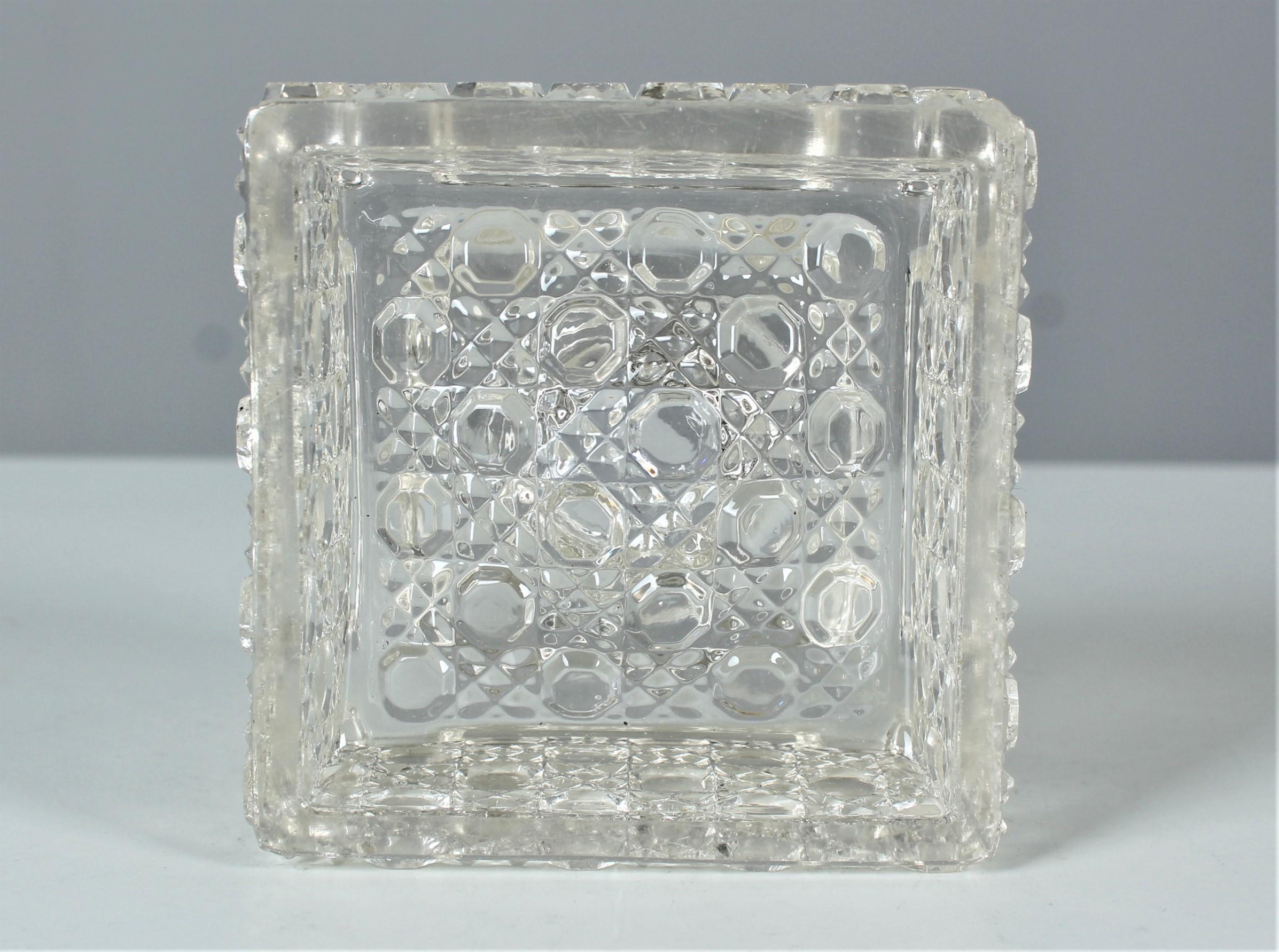 19th Century Antique Baccarat Crystal Glass Inkstand, Pen Holder, Desk Utensil, circa 1880 For Sale