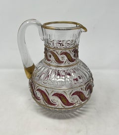 Antica ciotola e brocca smaltata Baccarat del 1880 circa