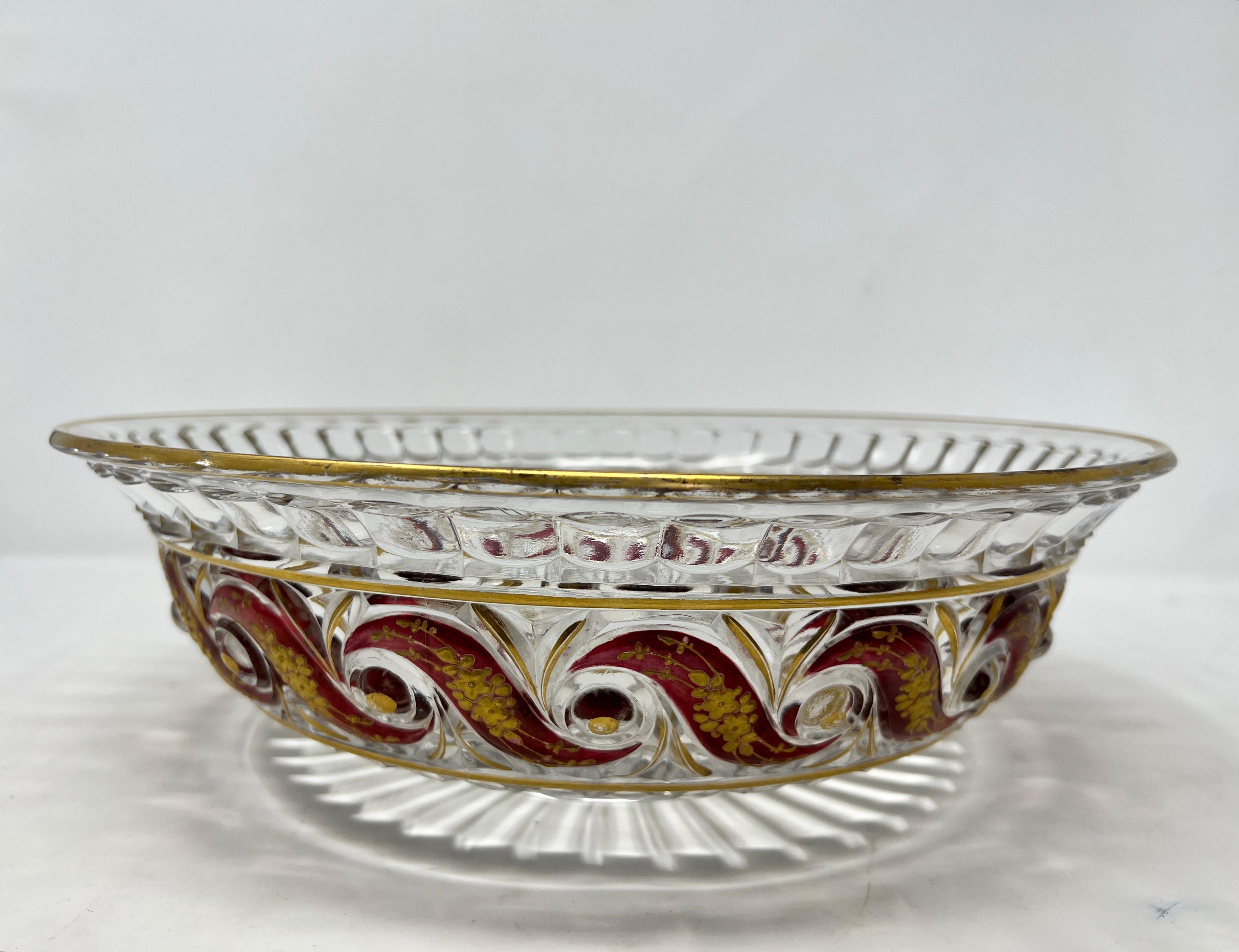 French Antique Baccarat Enameled Bowl and Pitcher, circa 1880 For Sale