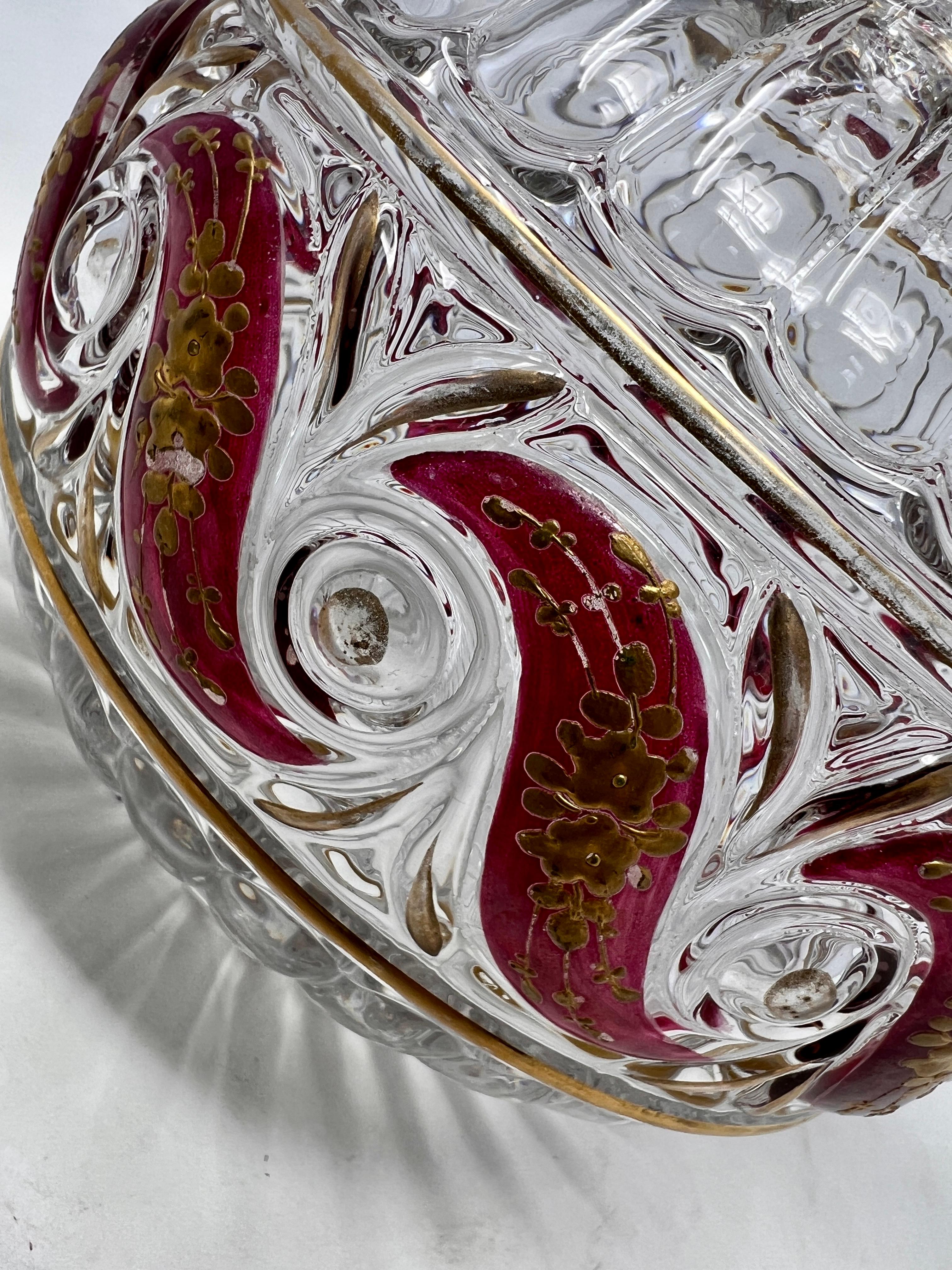 Fin du XIXe siècle Bol et pichet antique en émail de Baccarat datant d'environ 1880 en vente