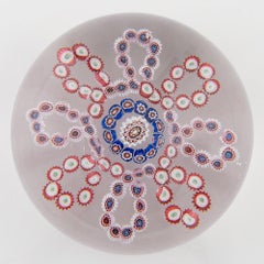Antique Baccarat Paperweight With Millefiori Garland c1850