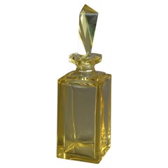 Antique Baccarat School Crystal Art Deco Citrine Glass Decanter Circa 1920