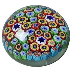 Antike Baccarat Schule Millefiori Glas Briefbeschwerer C1920