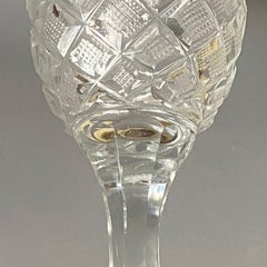 Antique Baccarat Set of 10 Cordial Glasses by St. Anne Factory, Voneche, 1810.