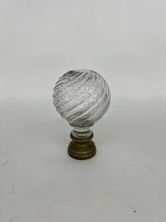 Antique Baccarat Style Crystal & Bronze Newell Post Finial