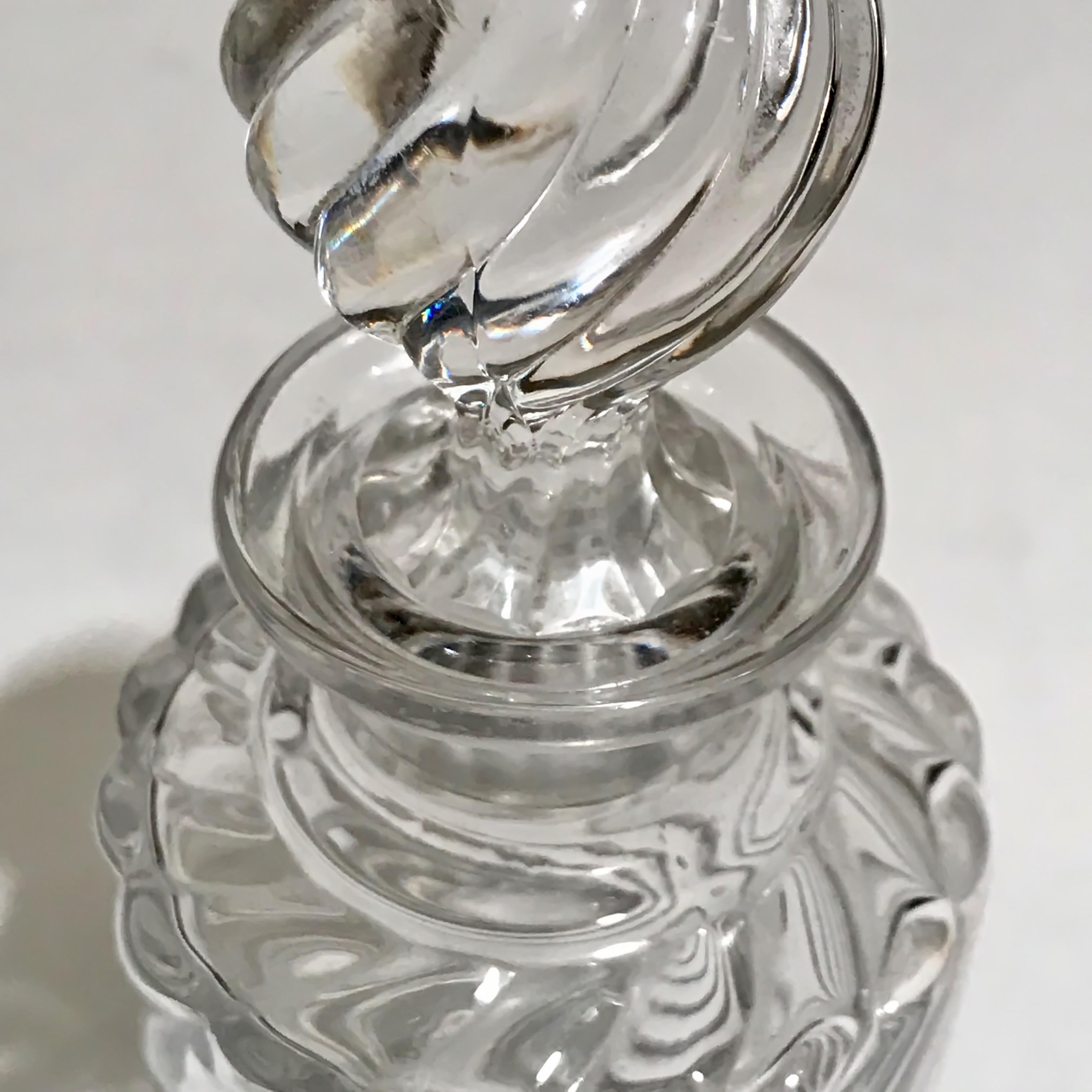 French Baccarat Swirl Pattern Perfume Bottle For Sale