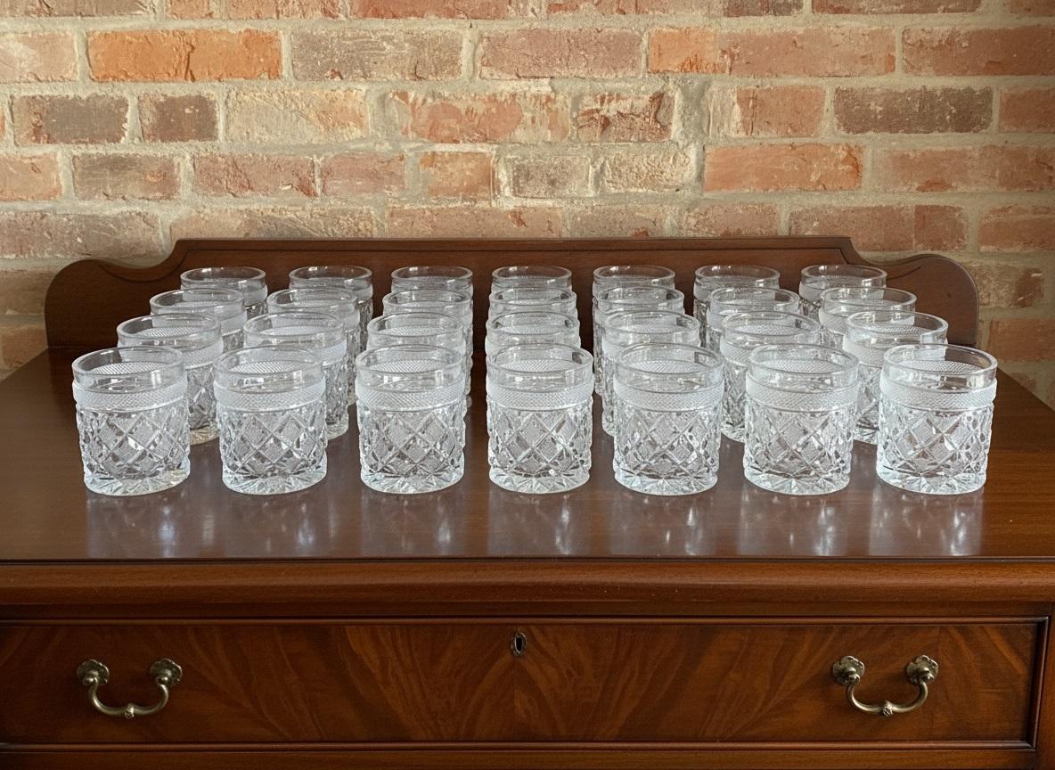 Antike Baccarat Bechergläser aus der Manufaktur Sainte Anne in Voneche, ca. 1810. im Angebot 2