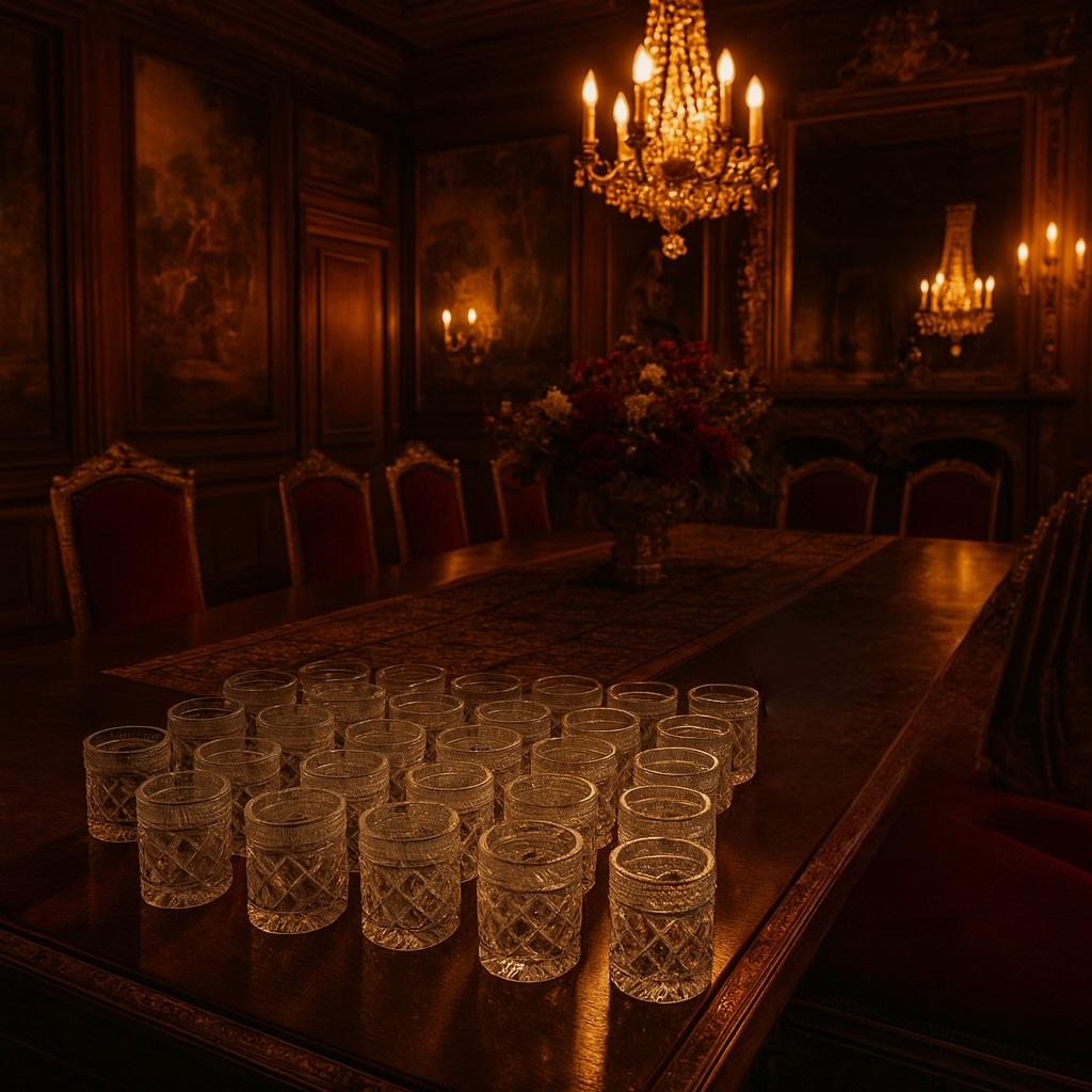 Antike Baccarat Bechergläser aus der Manufaktur Sainte Anne in Voneche, ca. 1810. (Geblasenes Glas) im Angebot