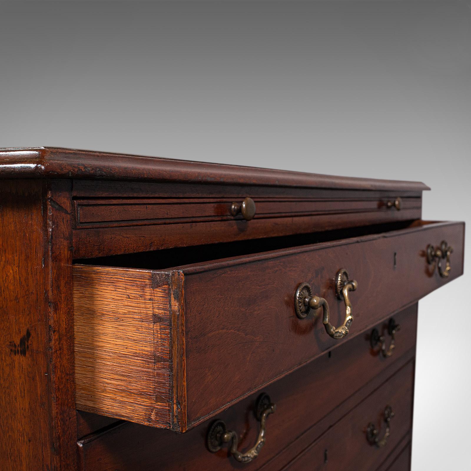 Antique Bachelor's Chest of Drawers, English, Flame Mahogany, Georgian, C.1780 8