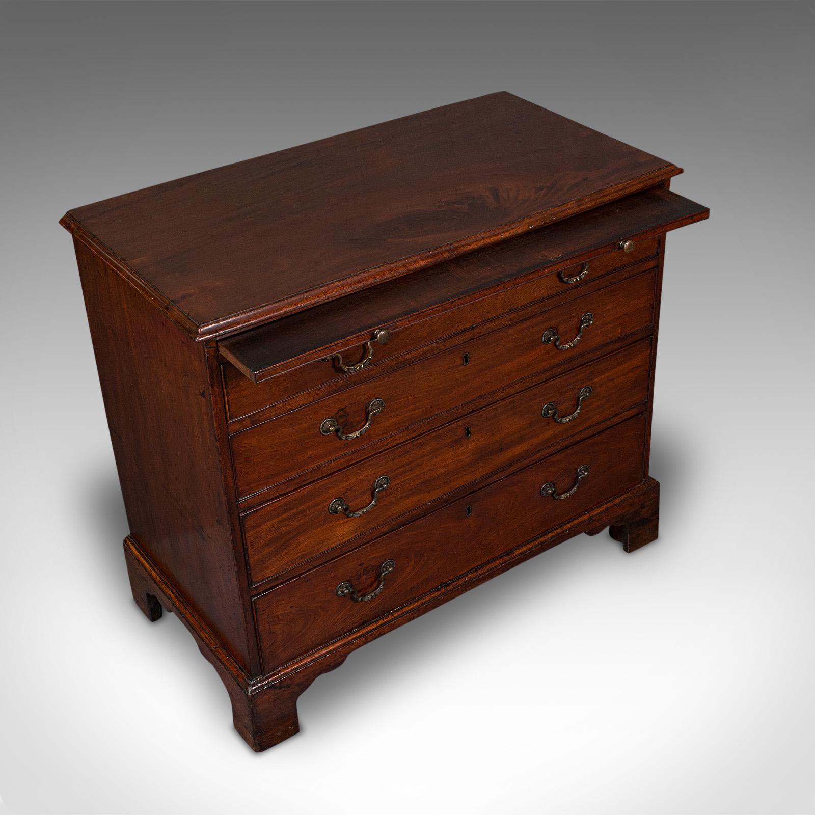 Antique Bachelor's Chest of Drawers, English, Flame Mahogany, Georgian, C.1780 2