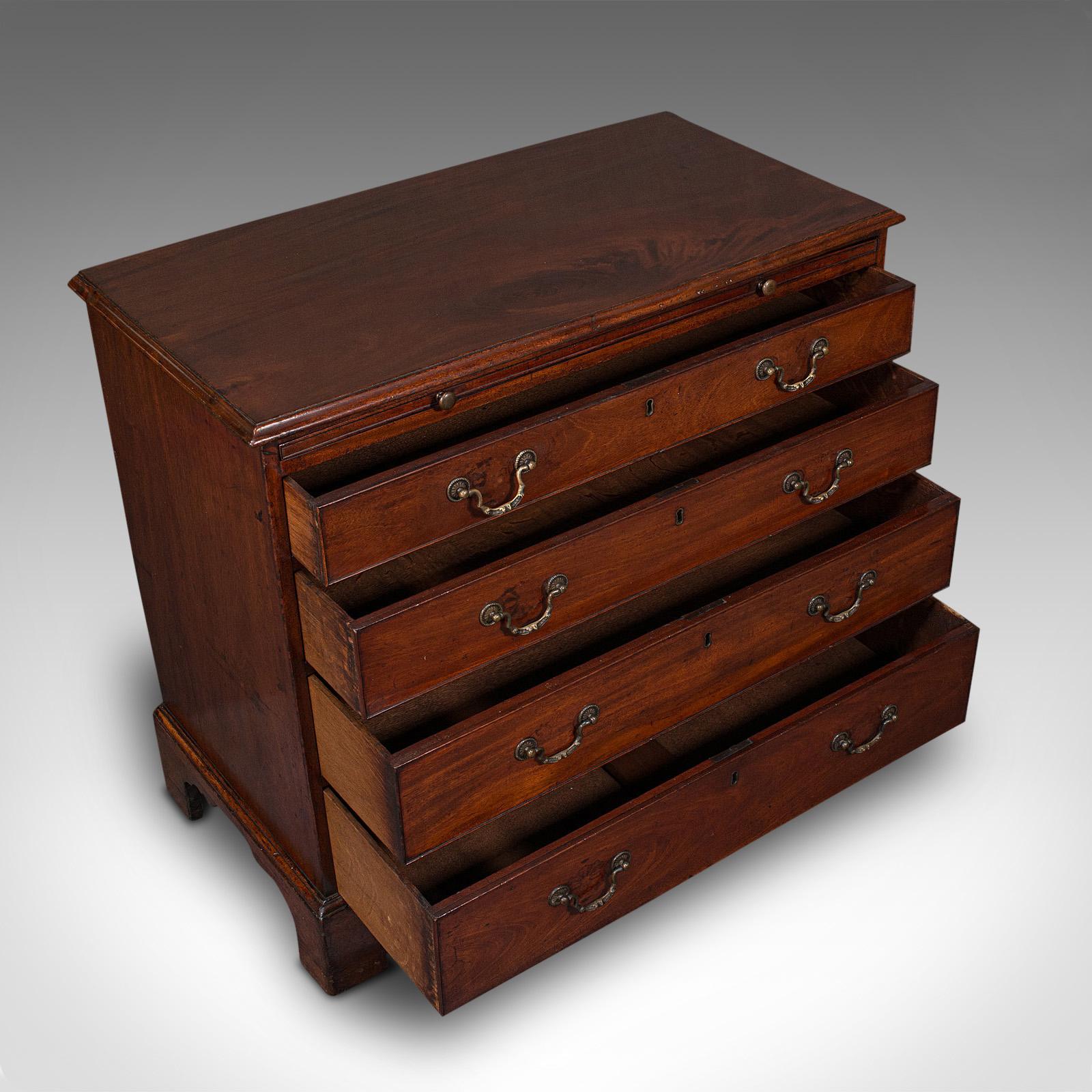 Antique Bachelor's Chest of Drawers, English, Flame Mahogany, Georgian, C.1780 3