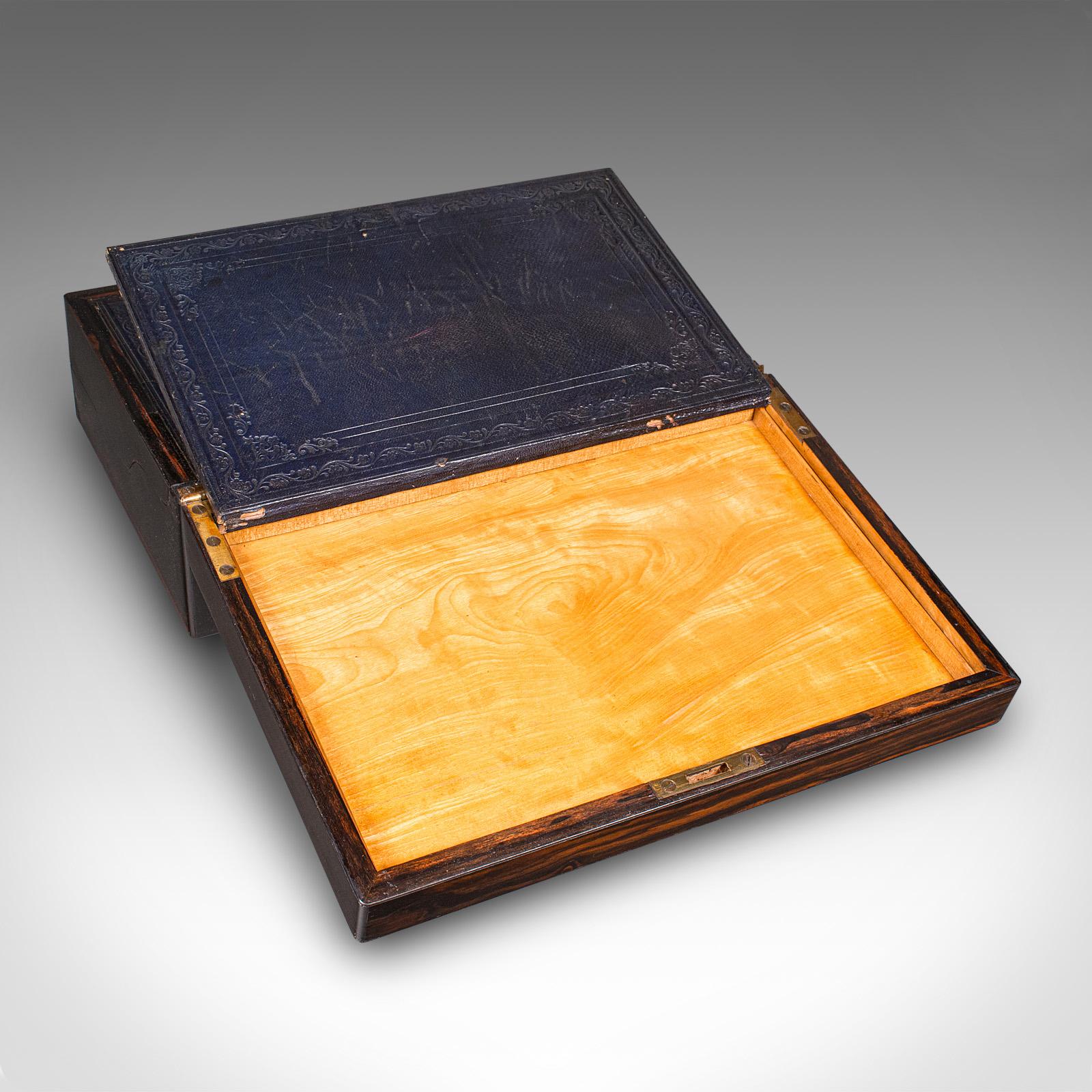 British Antique Bachelor's Writing Slope, English, Correspondence Box, Regency, C.1830 For Sale