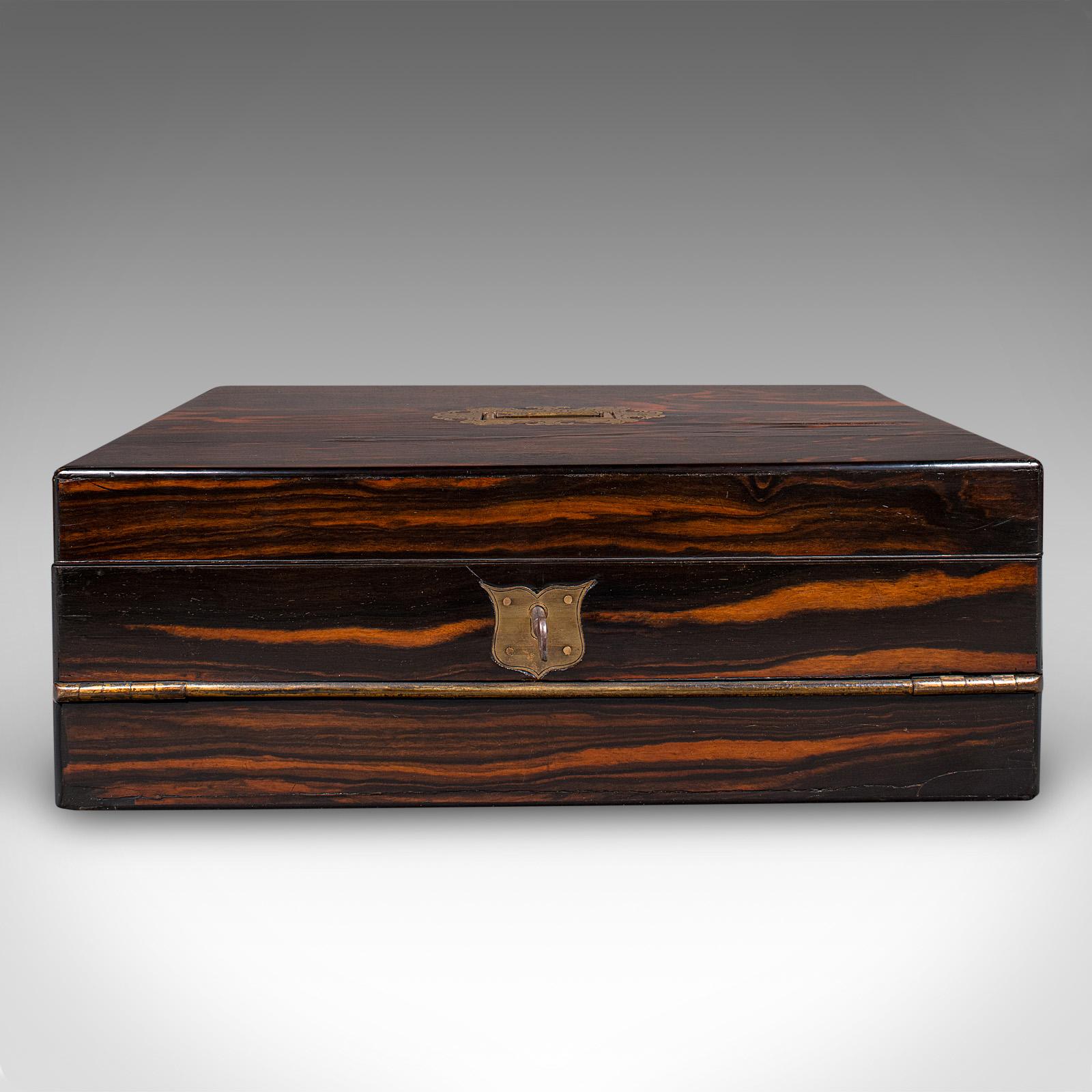 Mid-19th Century Antique Bachelor's Writing Slope, English, Correspondence Box, Regency, C.1830 For Sale