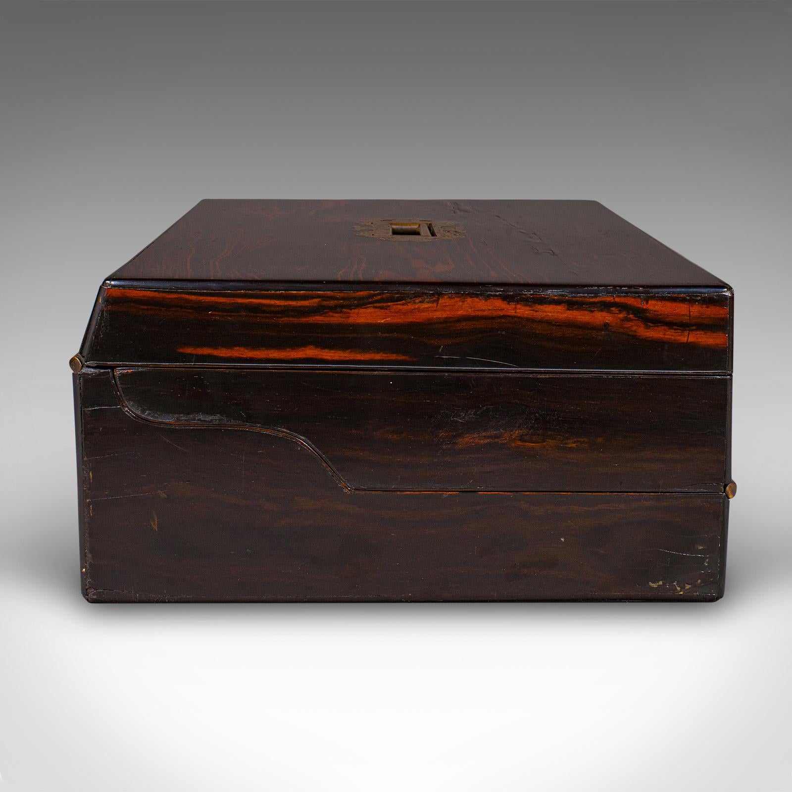 Brass Antique Bachelor's Writing Slope, English, Correspondence Box, Regency, C.1830 For Sale
