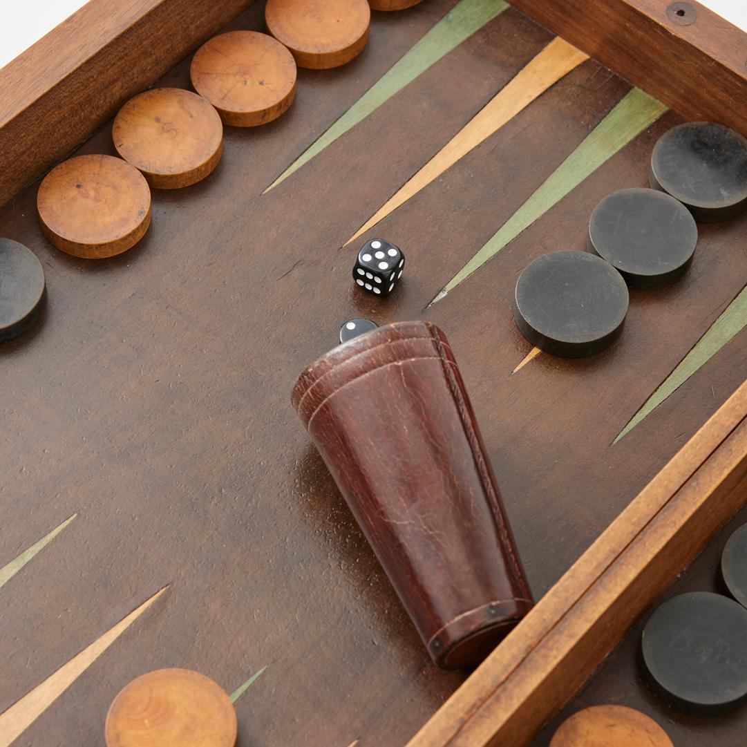 French Antique Backgammon and Chess Set, circa 1900