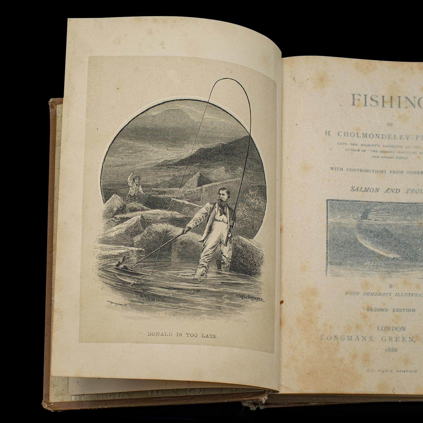British Antique Badminton Library Book, Fishing, Reference, English, Sporting Interest For Sale