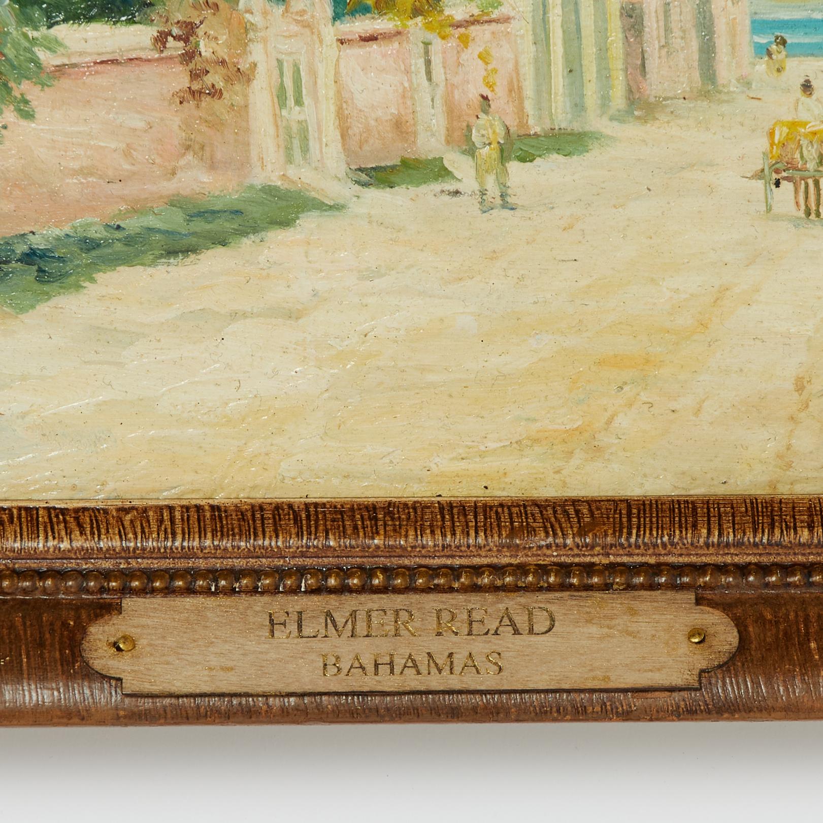 20th Century Antique Bahamian Painting of a Street Scene by Elmer Read