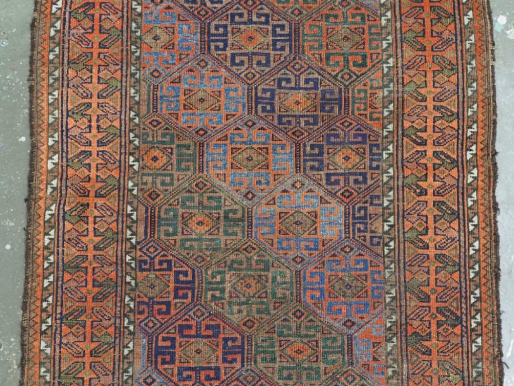 Afghano Antico tappeto Bahluli Baluch o Timuri, CIRCA 1880 in vendita