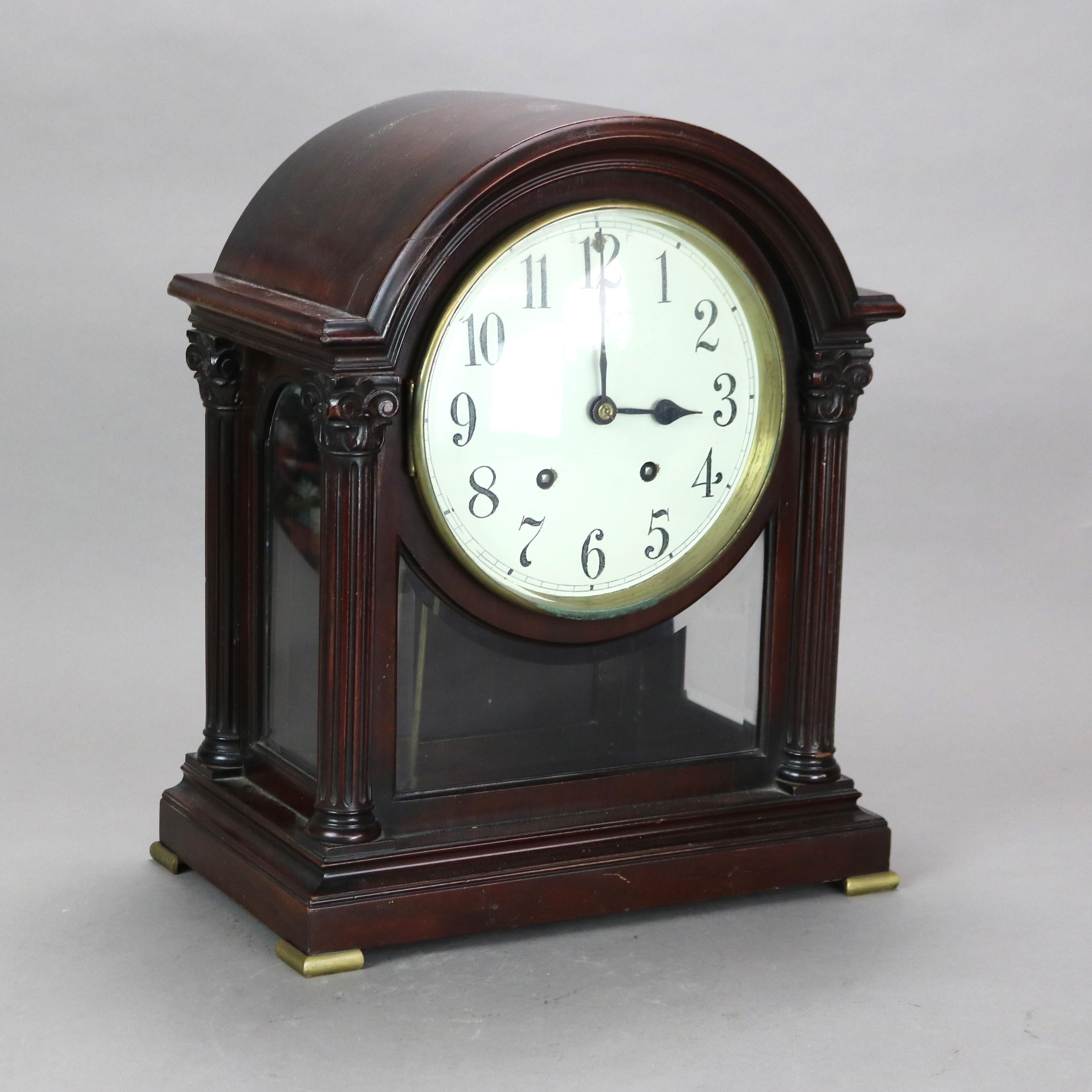 Antique Bailey, Banks and Biddle Neoclassical Mahogany Bracket Clock C1910 In Good Condition For Sale In Big Flats, NY