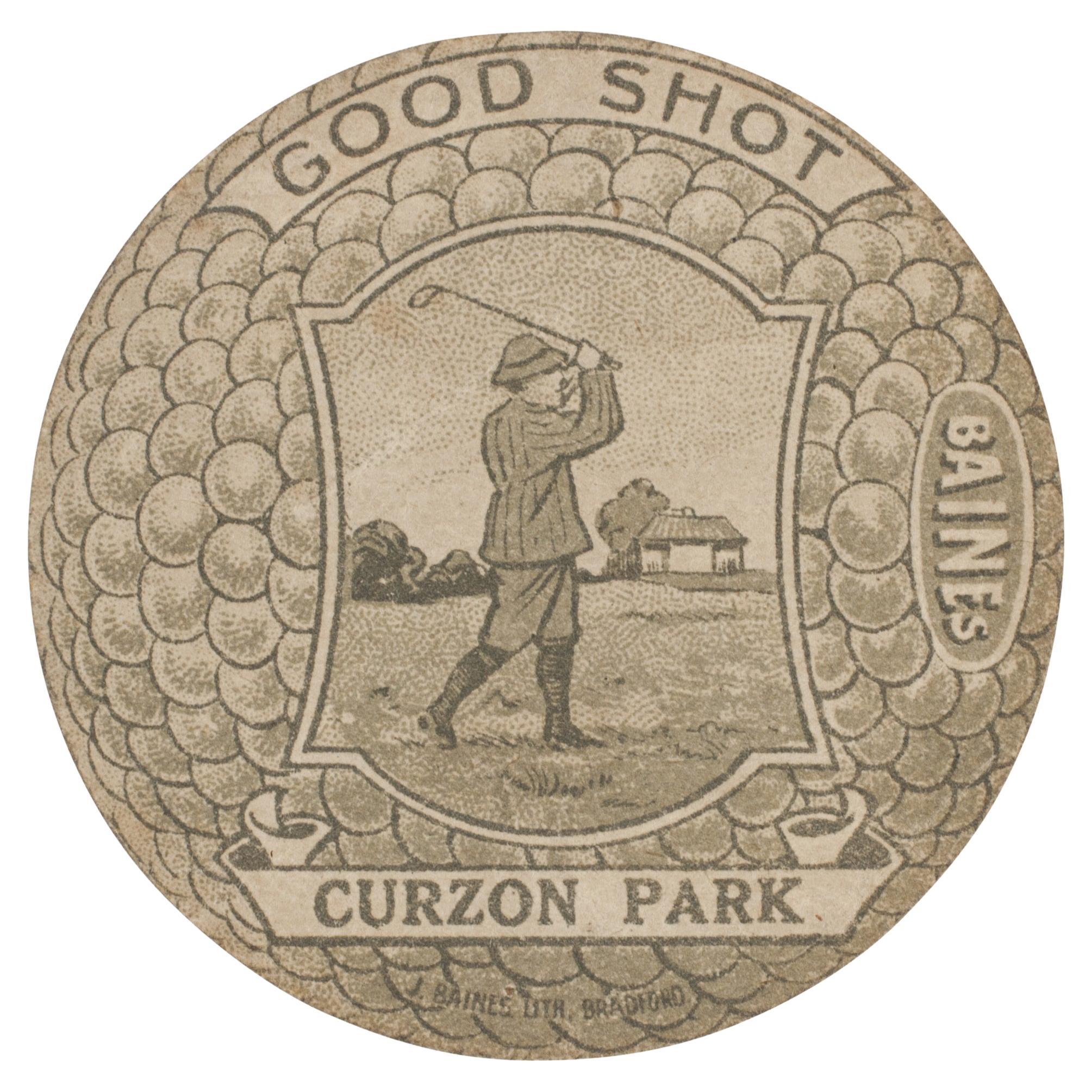 Antique, Baines Golfing Trade Card, Curzon Park