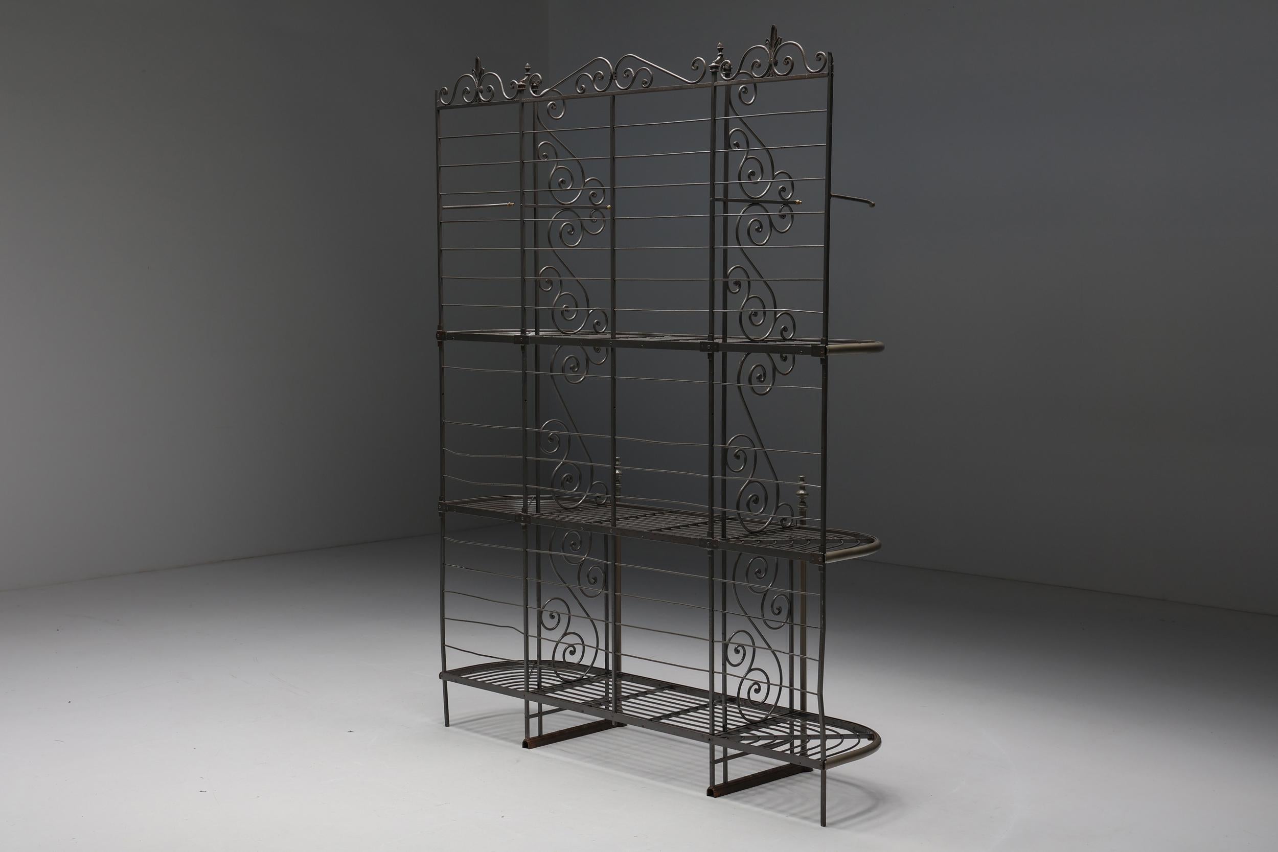 Industrial Antique Bakery Rack in Wrought Iron, 1920s For Sale