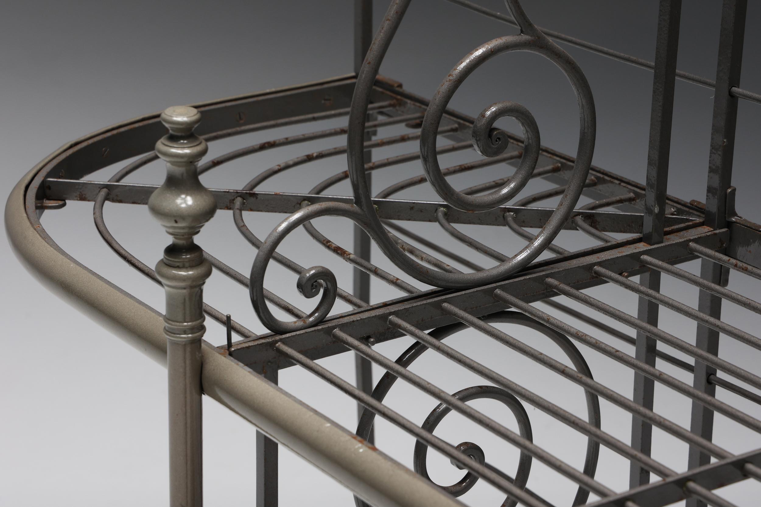 European Antique Bakery Rack in Wrought Iron, 1920s For Sale