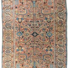 Antique Bakhsayesh Rug, Hand-Knotted Wool, Geometric