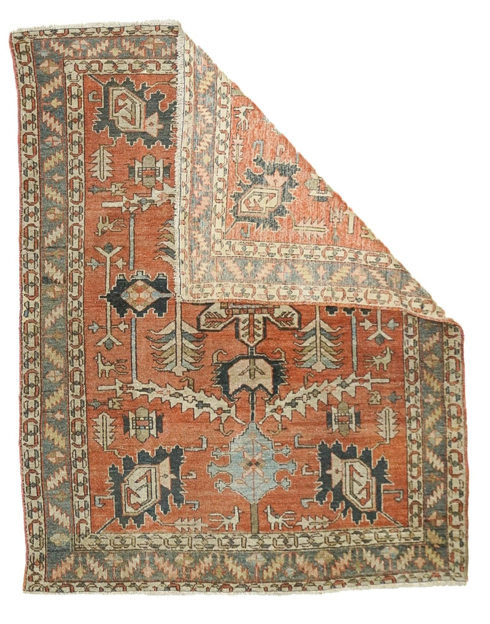 Persian Antique Bakhshayesh Rug 5' x 6'4'' For Sale