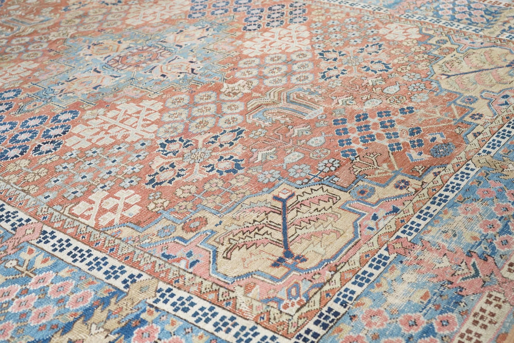 19th Century Antique Bakhshayesh Rug 7'6'' x 9'10'' For Sale