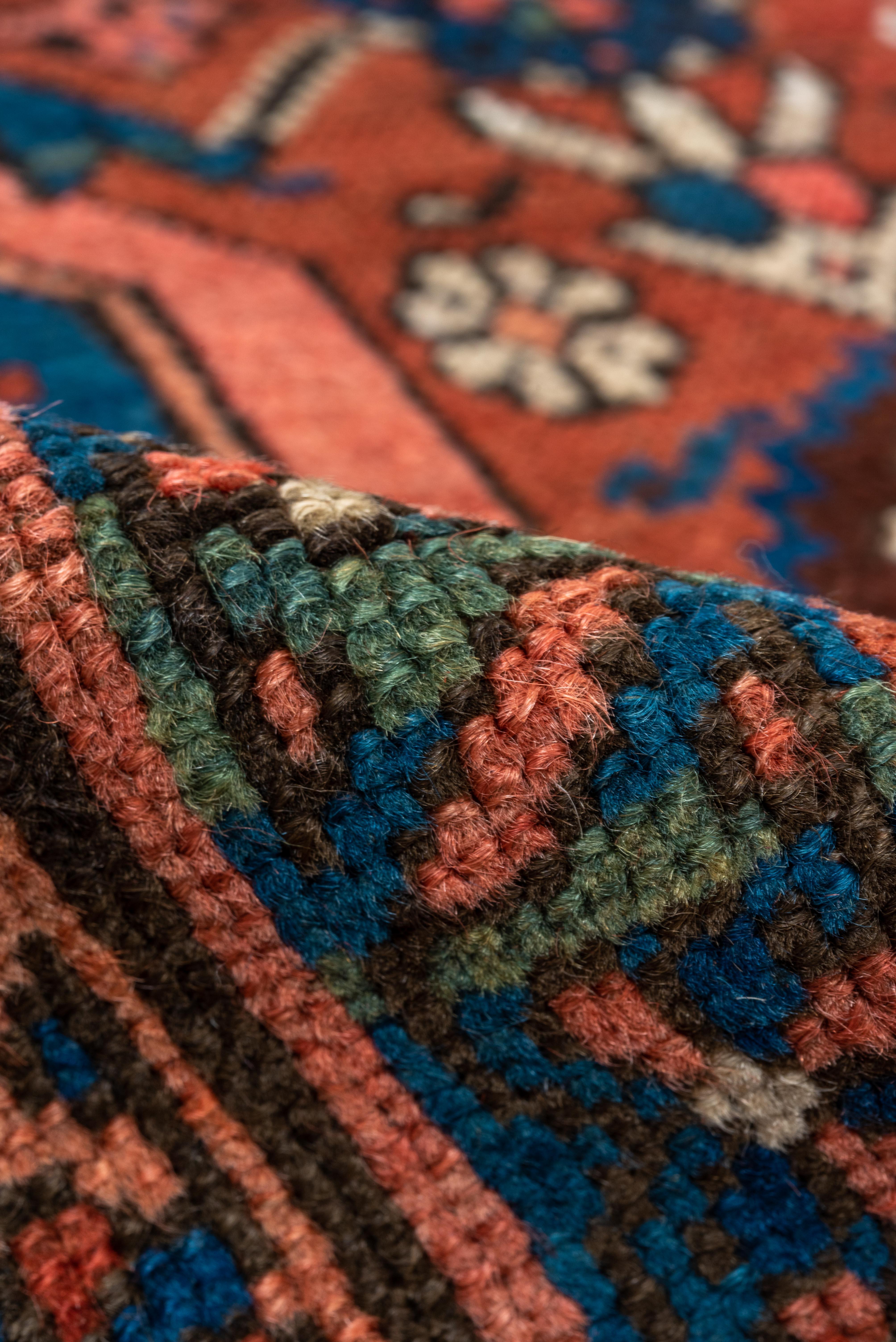 Antique Bakhshayesh Rug Coral Field with Floral Motifs In Good Condition For Sale In New York, NY