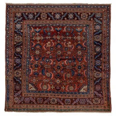 Antique Bakhshayesh Rug Coral Field with Floral Motifs